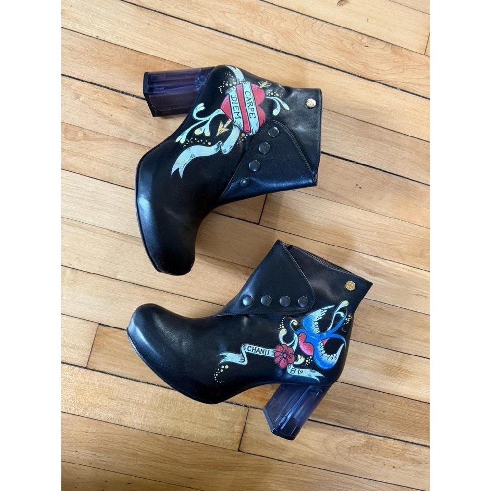 Carpe‎ Diem- Black Tattoo ankle boot- limited Edition